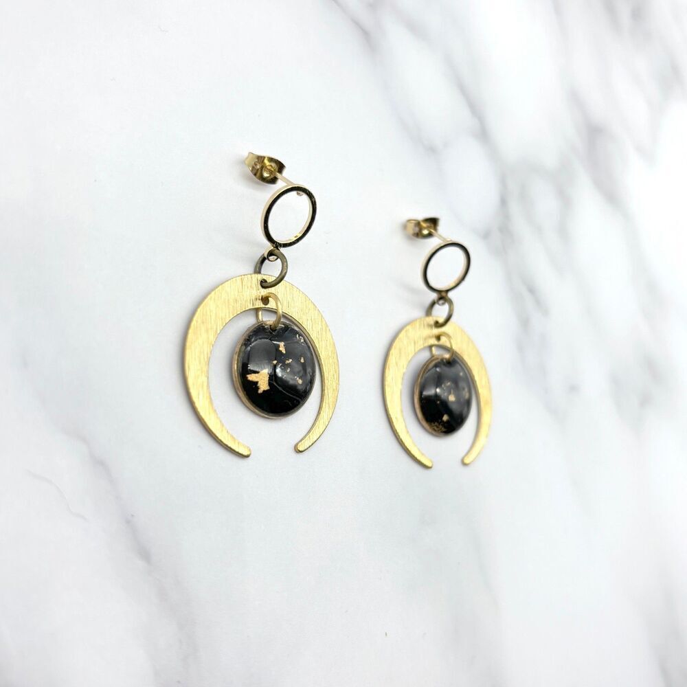 Celestial Color Changing Brass Earrings - Picture 4 of 11